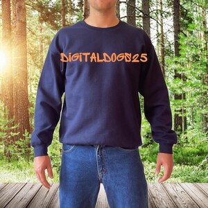 Gildan 18000 Crewneck Sweatshirt Navy Mockup, Male G180 Sweater Mock-up, Real Model Navy Mockup, Men&#39;s Basic Gildan 18000 Navy Mock