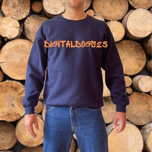 Gildan 18000 Crewneck Sweatshirt Navy Mockup, Male G180 Sweater Mock-up, Real Model Navy Mockup, Men&#39;s Basic Gildan 18000 Navy Mock