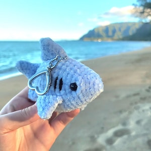 Cute Shark Keychain Made By Empty Mind Crochet, From Hawaii