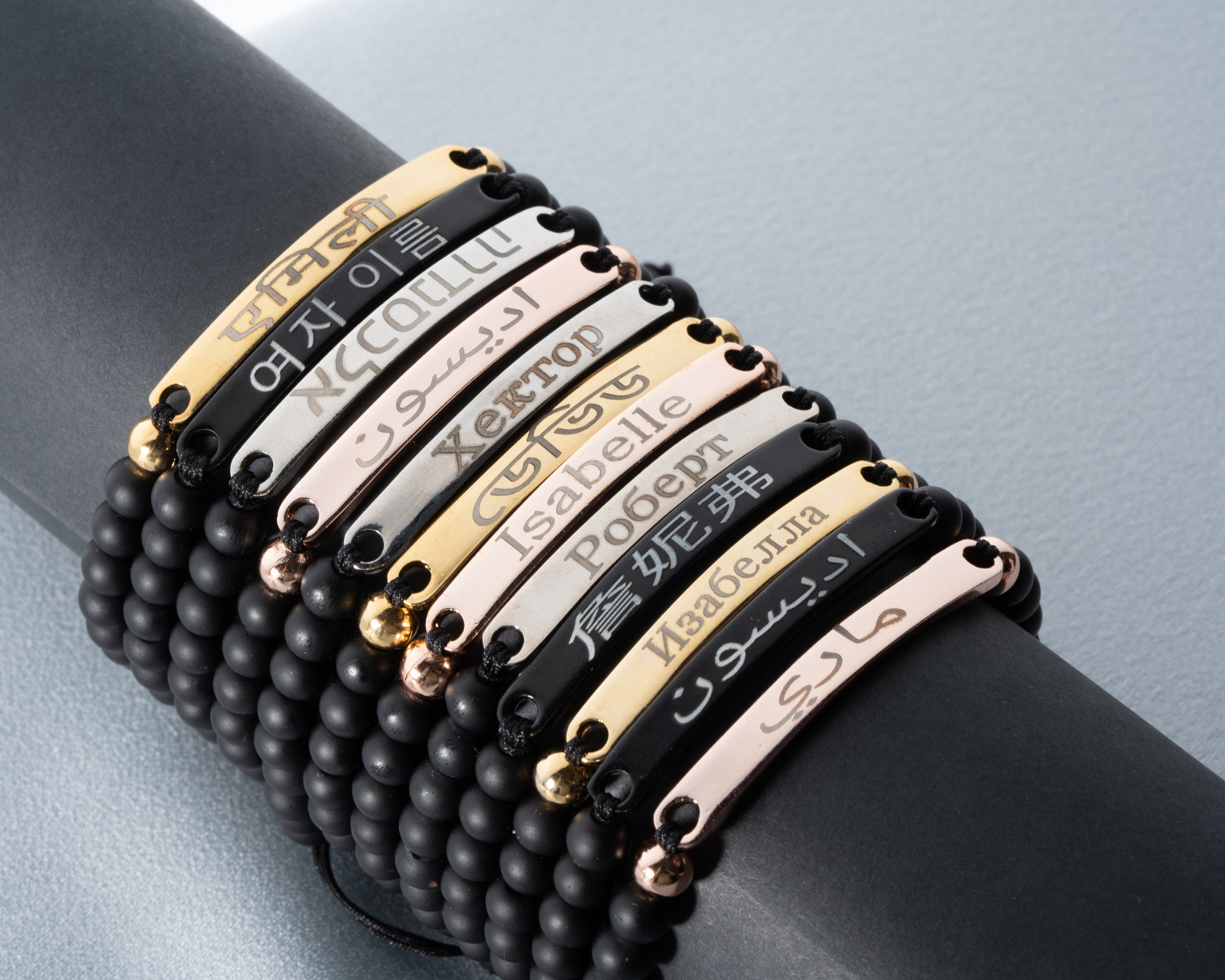 【Grace Personalized】DARCYブレスレット Engraved Couple Bracelets, Custom Matching Bracelets for