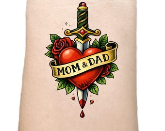 Custom Personalized Name Heart and arrow Temporary Tattoo love Valentine's day Lover gift wedding gift Mother's Day gift