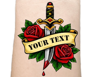 Personalized Name Temporary Tattoo: Heart, Valentine's Gift