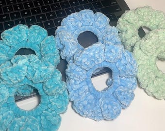 Fluwelen scrunchies Ocean Waves [handgemaakt/gehaakt]