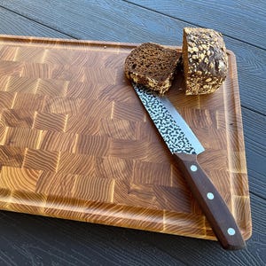 Tabla de cortar de madera de fresno: bloque de carnicero, tabla para servir