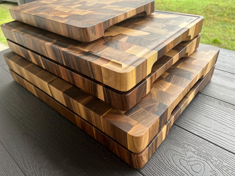 Walnut End Grain Cutting Board: Butcher Block with Juice Groove, Chopping Board, Housewarming Gift image 19