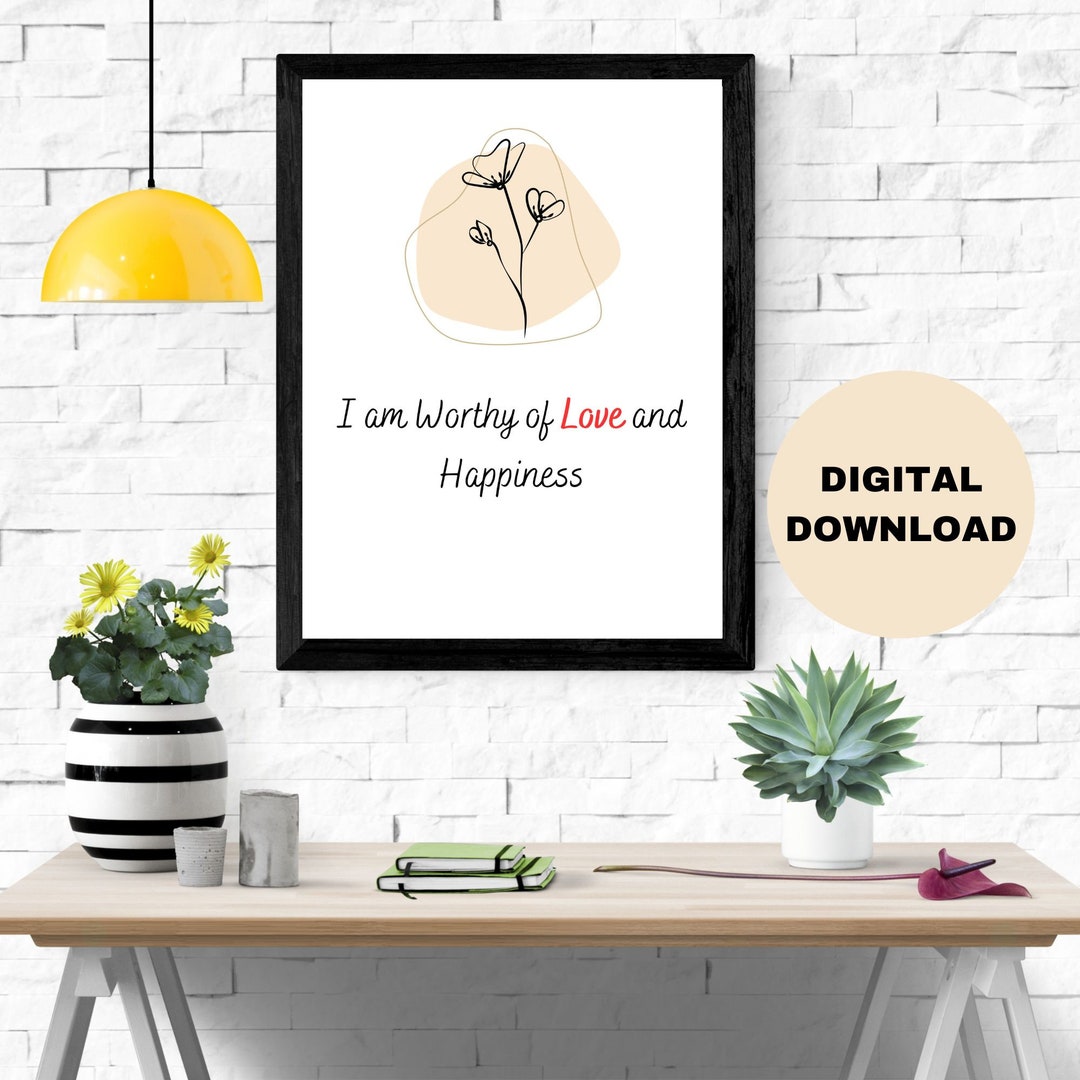 Manifest Love and Happiness Printable Wall Art Love and Happiness