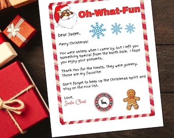 Digital Printable Thank You Letter From Santa and Rudolph - Etsy