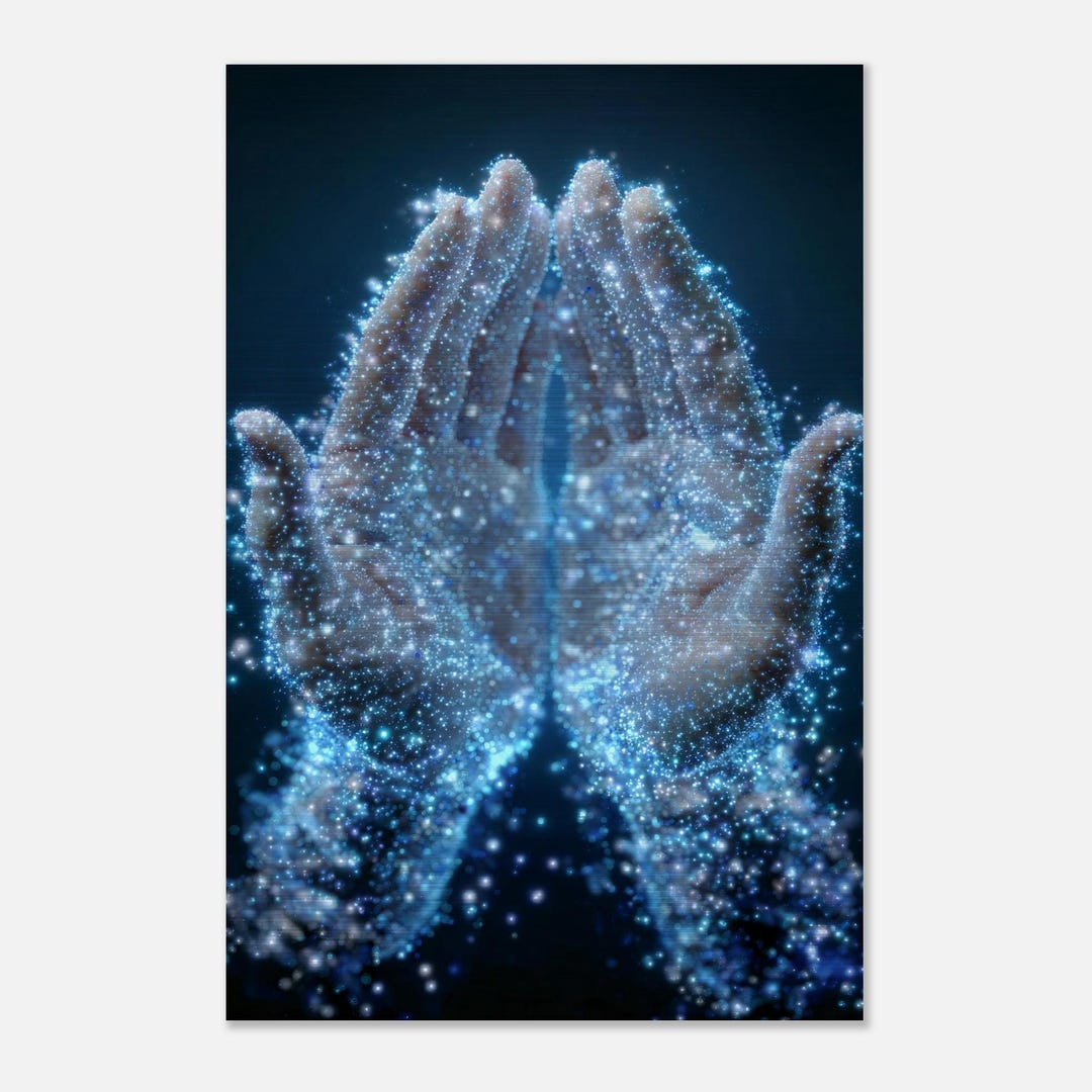 Buy Stunning Islamic Art Aluminum Print - Particle Prayer Hands With ...