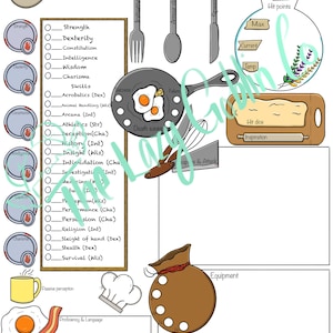 Character Sheet - Chef Style - Colour Version!