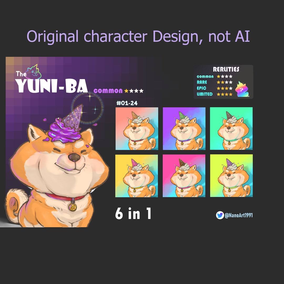 Digital Painting, Shiba Inu Original Character Design, Not AI ,chiba X
