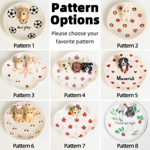 22 Patterns Custom Pet Ceramic Ring Dish Personalized Cat Figurine Ceramic Jewelry Holder Dog Lover Handmade Pet Lover Gift Trinket Dish Pattern 1-8