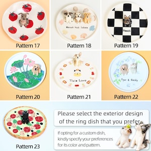 22 Patterns Custom Pet Ceramic Ring Dish Personalized Cat Figurine Ceramic Jewelry Holder Dog Lover Handmade Pet Lover Gift Trinket Dish Pattern 17-23