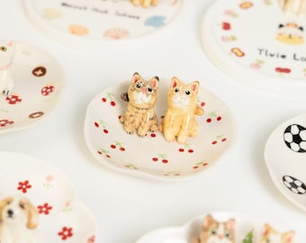 22 modelli di piatti in ceramica personalizzati per animali domestici, statuetta di gatto personalizzata, portagioie in ceramica, regalo fatto a mano per amanti dei cani e amanti degli animali.