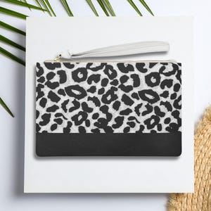 Leopard Print Bag- Animal Print Clutch Bag- Leopard Print Wristlet- Animal Print Vegan Leather Bag- Evening Clutch Leopard- Gift for Her