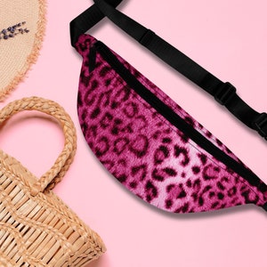 Hot Pink Leopard Fanny Pack: Adjustable Belt Bum Bag