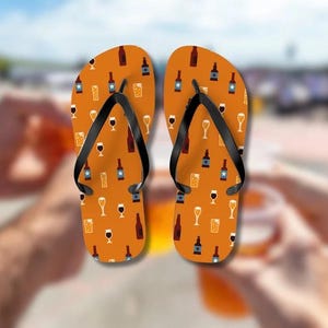 Beer Flip Flops Men, Beer Slides, Black Flip Flops, Men Sandals, Summer Shoes Beer, Fun Gift for Dad Brother Boyfriend, Beer Themed Gift