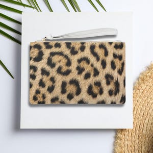 Bolso de mano de leopardo, bolso de mano de lujo con estampado de leopardo, bolso con estampado animal, bolso de mano de piel vegana con asa de lazo, Sea Sun Stories