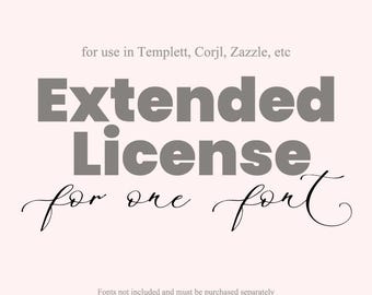 Extended License for ONE Font for Templett, Corjl, Zazzle. Extended License, Editable Templates, Script Font, Templett Font, Corjl Font