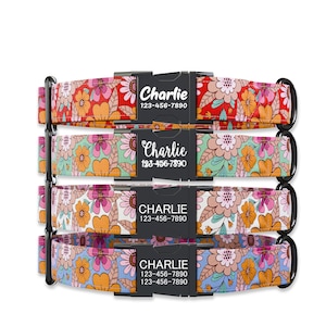 Floral Rustic Design Dog collars w/ metal buckle, HAND MADE,  Personalized Collar, 1&quot; inch wide, Matching leash,Designer dog collars