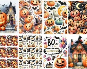 Halloween Digital Papers | Spooky Scrapbooking downloadable prints