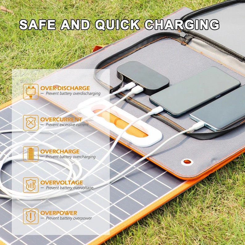 Solar Panel 100W 18V Solar Charger with DC Type-c/QC3.0 Output Charge For Power Station Van RV Road Trip Camping image 4