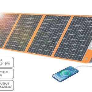 Solar Panel 100W 18V Solar Charger with DC Type-c/QC3.0 Output Charge For Power Station Van RV Road Trip Camping image 1