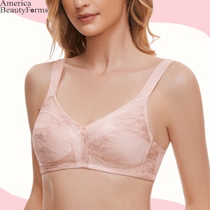 ABF Women&#39;s Mastectomy Pockets Wireless Post-Surgery Plus Size Sleep Bra Non Padded Comfort Cotton Wirefree Bra
