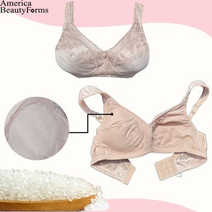 ABF Mastectomy Bra with Pockets Post Surgical-Left/Right/Bilateral Pocket Bra with Silicone Beads Breast Forms Set Custom Bra Wire-Free 2318