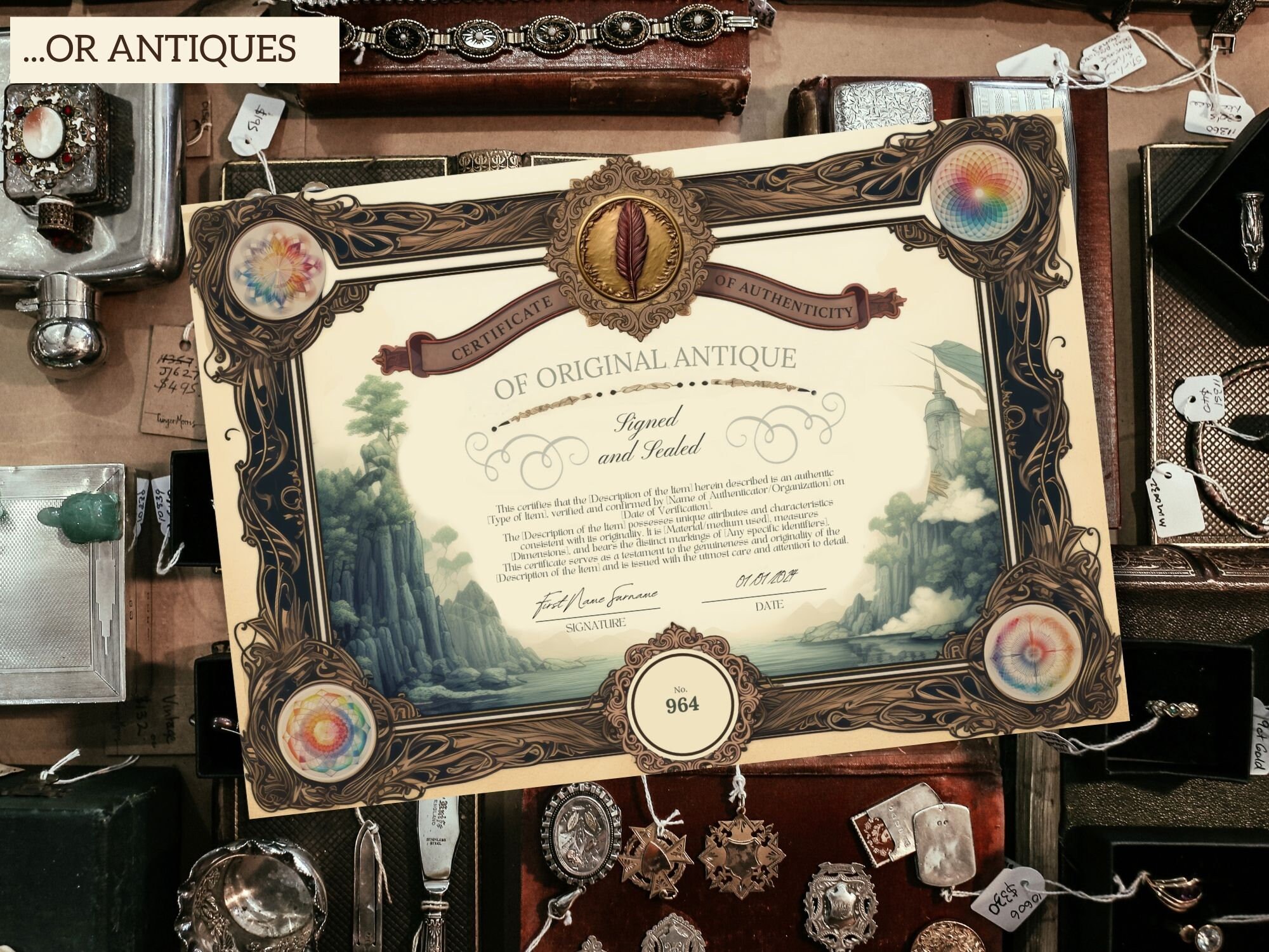 Certificate of Authenticity Template, for Original Art, Antique ...