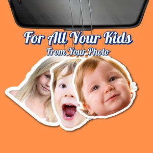 Customized Car Air Fresheners From Family&Friends Photos, Photo Car Air Freshener, Car Freshie, Gift For Dad, Father's Day Gift, For Him