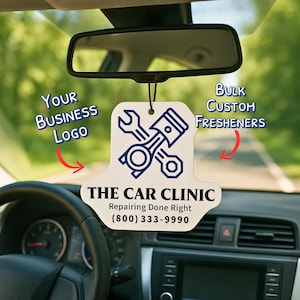 Bulk 100pcs Custom Business Logo Air Freshener For Car Mechanic Businesses, Wholesale Custom Air Freshener For Auto Shops , Custom Freshies