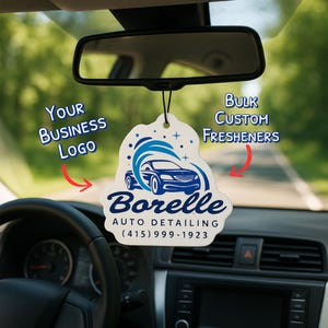 100pcs Bulk Custom Business Logo Air Freshener For Auto Detailing Services, Custom Air Freshie For Auto Detailing Business, Wholesale