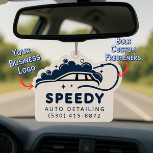 50pcs Bulk Custom Business Logo Air Freshener For Auto Detailing Services, Custom Air Freshener For Business, Custom Freshie, Auto Detailing