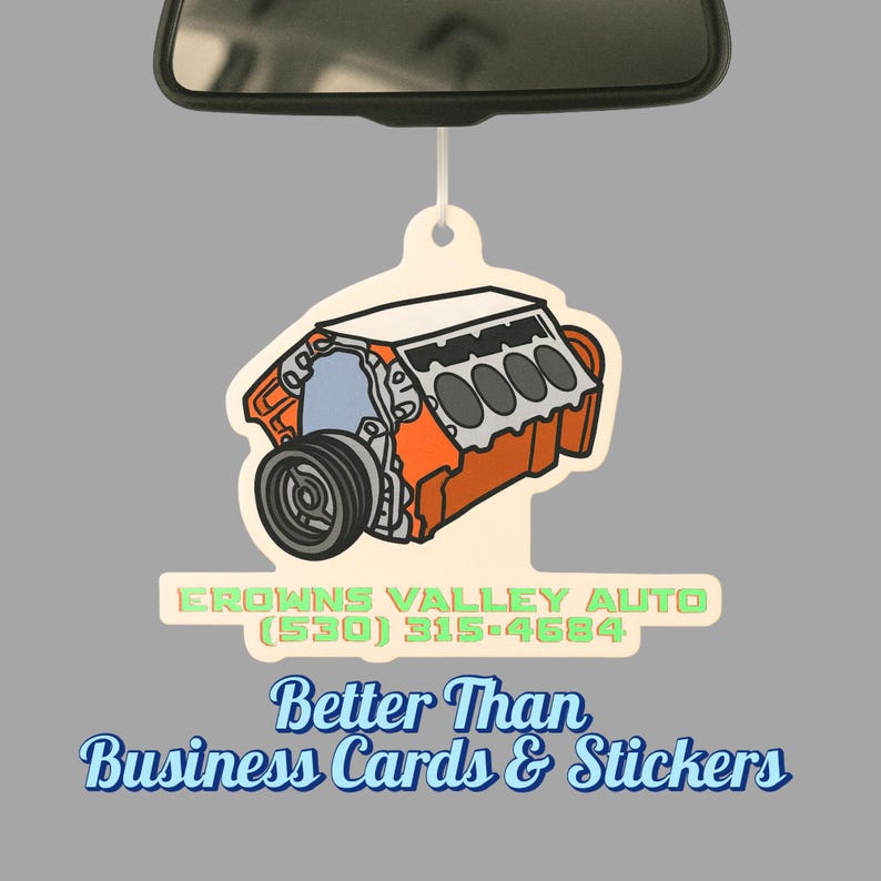 Engine Sticker Cartoon Bulk 50pcs Custom Business Logo Air Freshener for Auto Repair ...