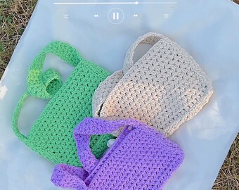 Pastel crochet bag