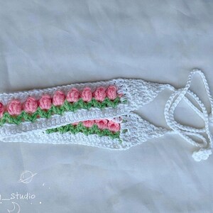 Crochet Silk Tulip Headband zdjęcie 6