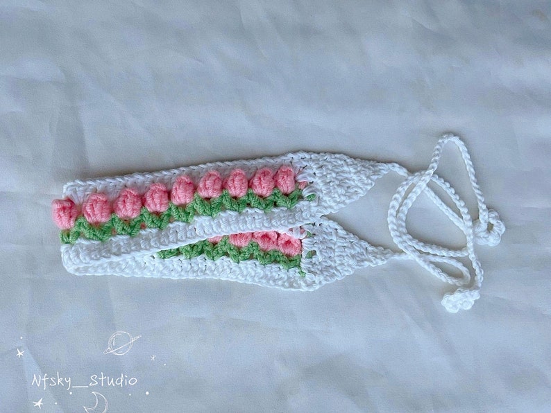 Crochet Silk Tulip Headband zdjęcie 6