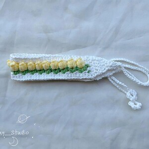 Crochet Silk Tulip Headband zdjęcie 3