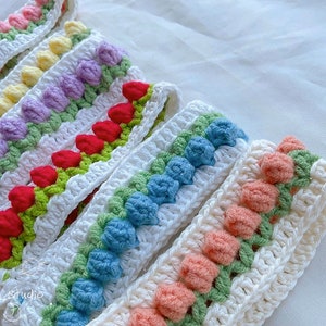 Crochet Silk Tulip Headband zdjęcie 2