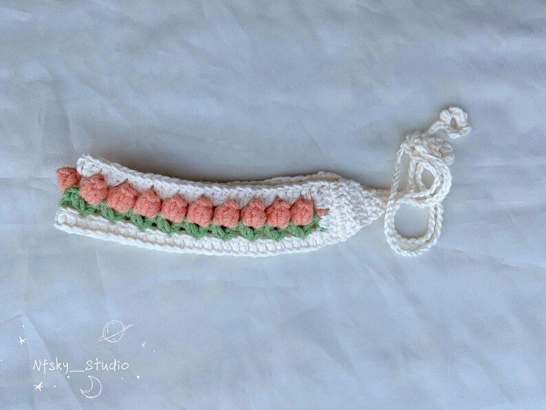 Crochet Silk Tulip Headband zdjęcie 7