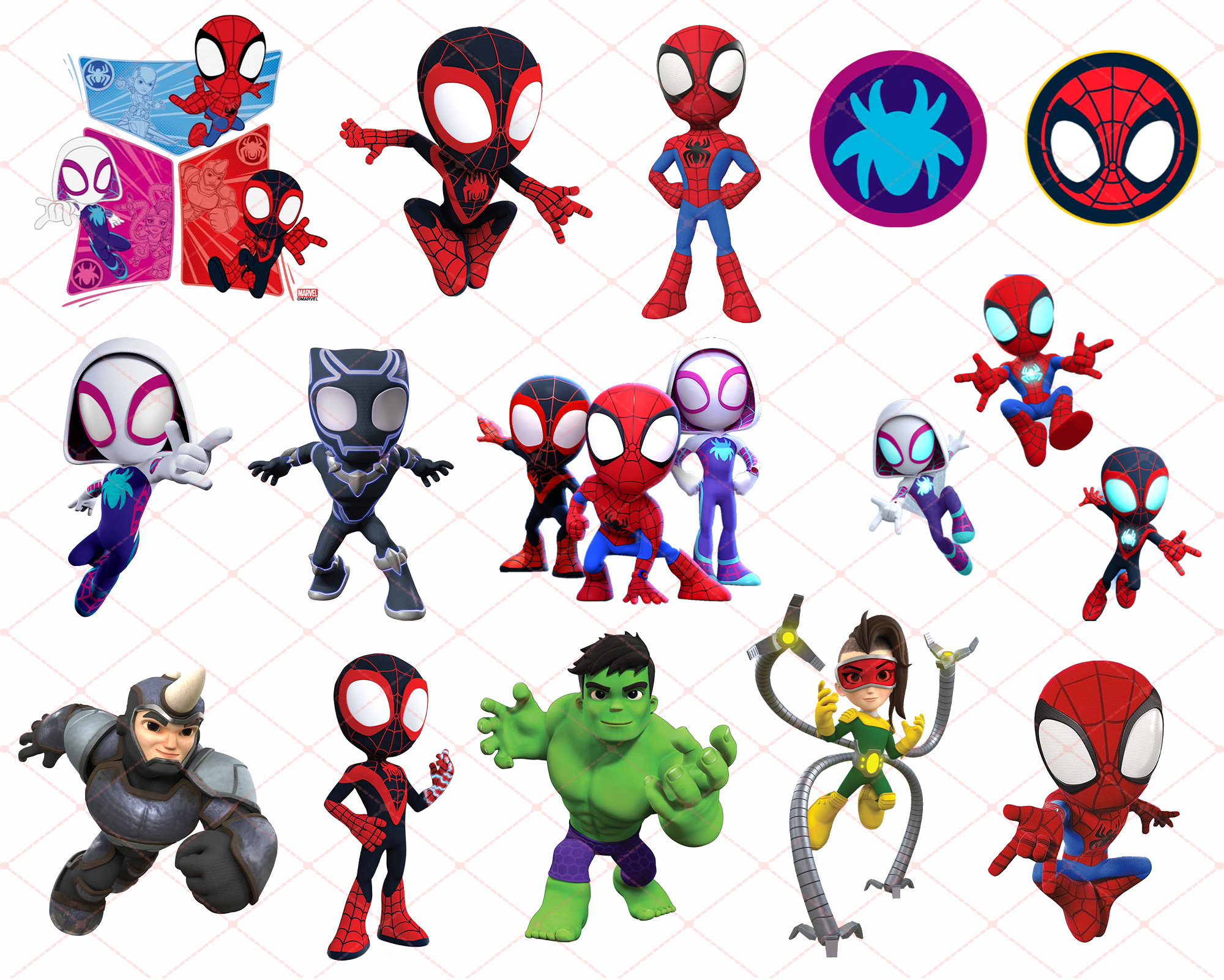 Spidey and His Amazing Friends PNG Bundle, Superhero Printable Images ...