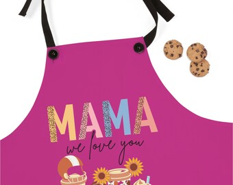 Apron , Festive coffee print full apron for women, apron with pockets. farmhouse kitchen apron. Gift for mom. Mothers day gift