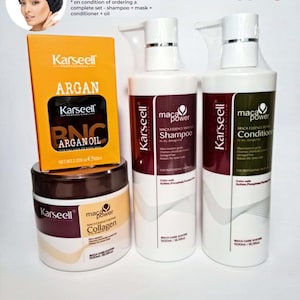 Coffret de soins capillaires Karseell Original Mask shampoing, après-shampooing et huile capillaire Argan BNC
