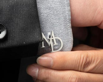 Personalized Gold Cufflinks, Custom Engraved Initial Cufflinks, Wedding Cufflinks for Groom, Groomsmen Gift, Best Man Proposal Gift for him