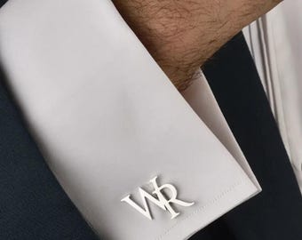 Personalized Groomsmen Cufflinks, Custom Initial Cufflinks, Groomsmen Proposal Gift, Wedding Gift for Groom, Best Man, Father, Gift for Him