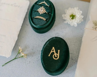 Wedding Ring Box Holder Engagement Ring Box Custom Ring Dish Ring bearer box Travel Jewelry case Proposal ring box Black Engagement gift box