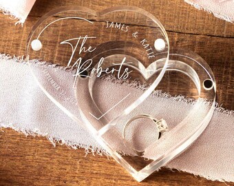 Engagement Ring Box Acrylic box Wedding Ring Box Ring bearer Wedding Band Holder Engagement box Ring Holder Bride Gift box Multi ring box