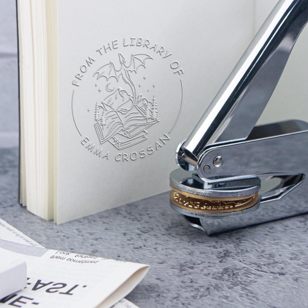 Personalized Book Embosser, From the Library of Seal, Custom Logo ...
