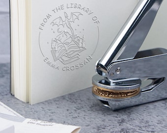 Personalized Book Embosser, From the Library of Seal, Custom Logo Embosser Stamp, Wedding Napkin Embosser, Custom Library Embossing Stamp