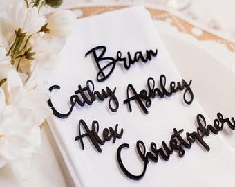 20PCS Personalized Wedding Name Tags Wedding Table Place Cards Customized Place Card Wedding Table Decor Table Card Guest Name Table Card